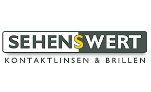 Logo von "SEHENSWERT" mit dem Zusatz "Kontaklinsen & Brillen" in gr&uuml;ner und grauer Schrift.