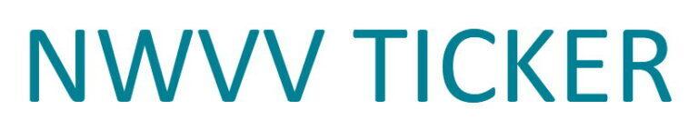 Logo des NWVV TICKER in turquoise Schrift auf wei&szlig;em Hintergrund.